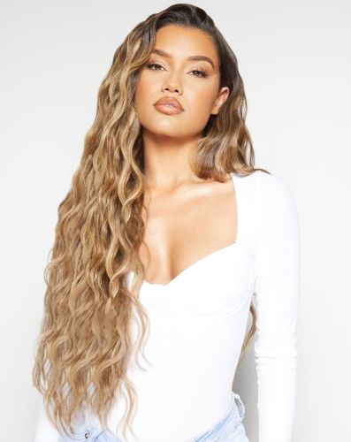22" Beach Wave Double Hair Set Clip-In Extensions